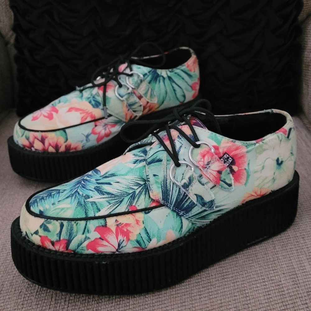 TUK MONDO TROPICAL PRINT MINT GREEN UNISEX CREEPERS